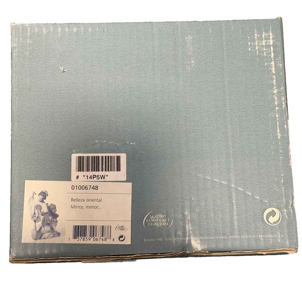 Lladro Mirror Mirror #6748 Belleza Oriental Geisha Figurine Sealed Box Retired